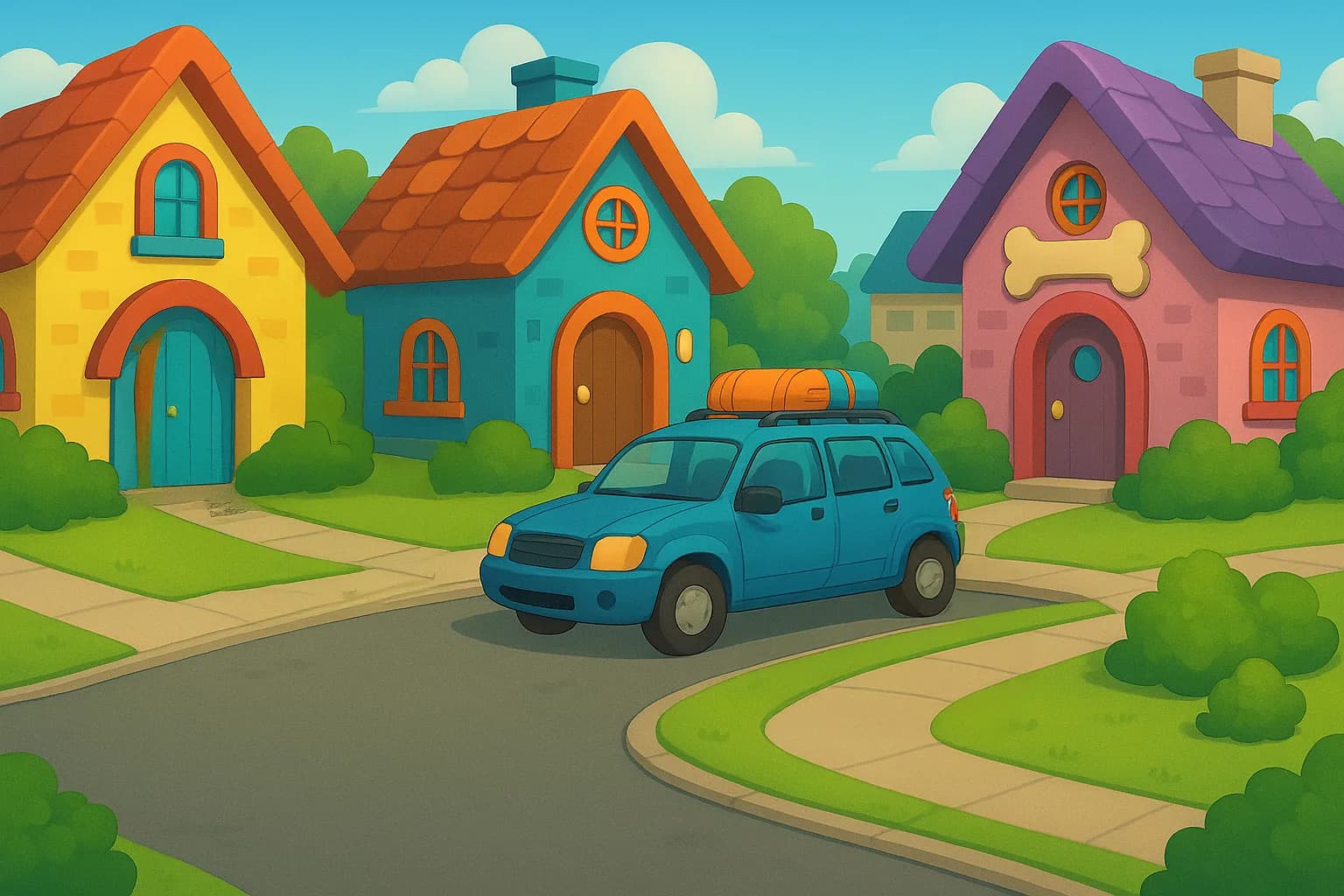 The colorful neighborhood where Lilly, Avery, and their family adventures begin